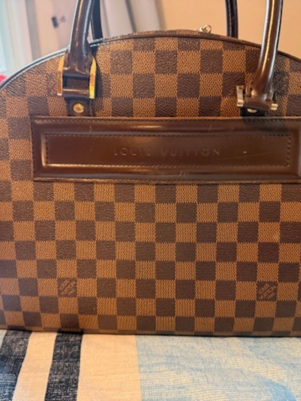 LOUIS VUITTON NOLITA DAMIER EBENE GM HAND BAG WITH DUST BAG & COA